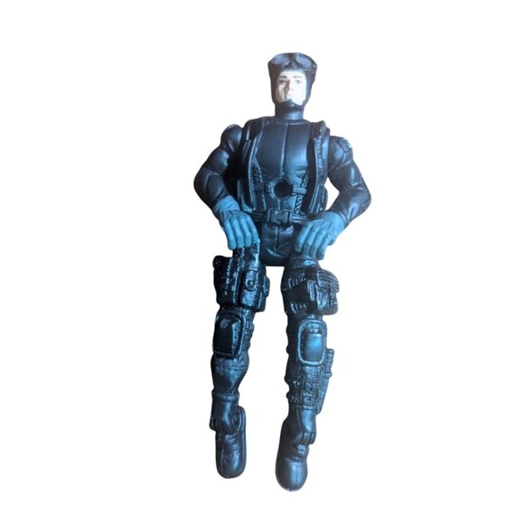 Chap Mei Tactical Action Figure Black Outfit Goggles 4"" Vintage - Picture 1 of 7